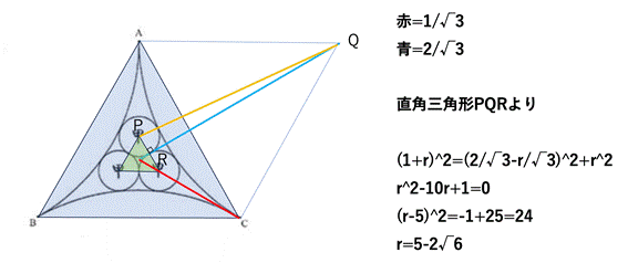 円弧内の3つの円240509